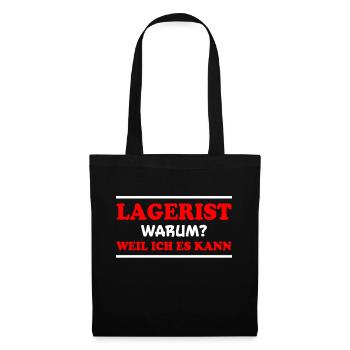 Lagerist Spruch Logistik Lustige Lagerist Geschenk - Stoffbeutel - Schwarz - Vorne