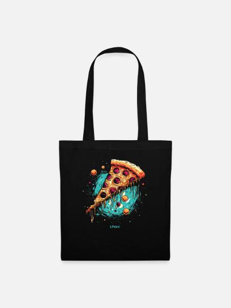Galaxien-Pizza - Stoffbeutel - Schwarz