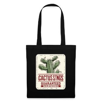 Cactus Stings Guaranteed: Warning! - Tote Bag - black - Front