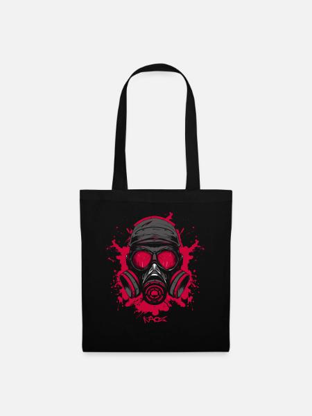 Rote Gasmaske - Stoffbeutel - Schwarz
