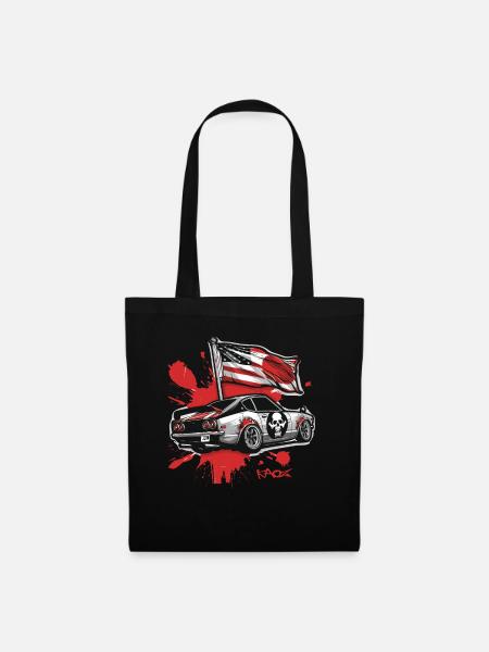 Amerikanisch-japanisches Japan USA JDM Retro-Auto - Stoffbeutel - Schwarz