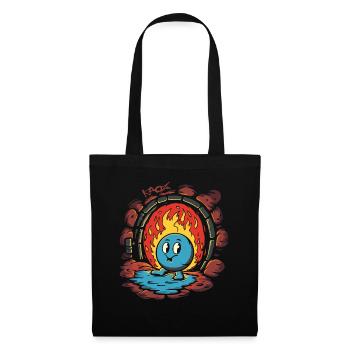 Boule de dessin animé rétro coquine dans un donjon brûlant - Sac en tissu - noir - Devant