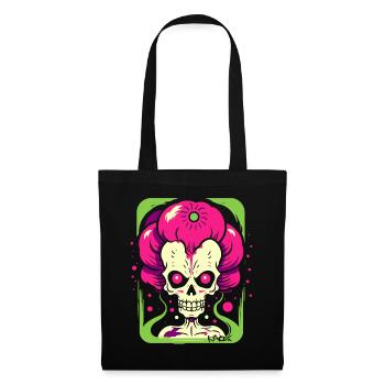 Crâne de Zombie squelette Pop Art coloré - Sac en tissu - noir - Devant