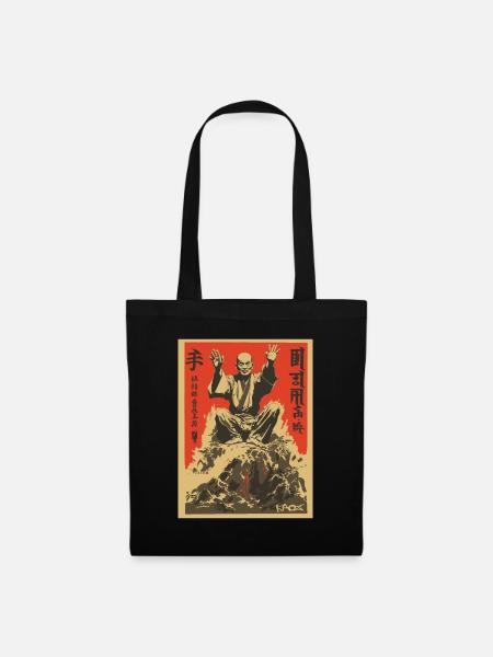 Parody Japanese Action Movie Poster: Shaolin Zen - Tote Bag - black