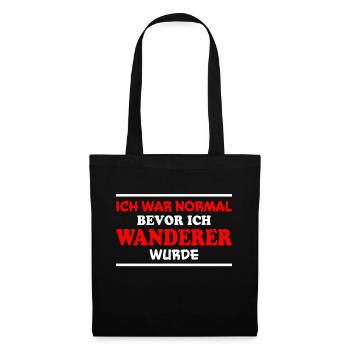 Wanderer Spruch Outdoor Lustiges Wandern Geschenk - Stoffbeutel - Schwarz - Vorne