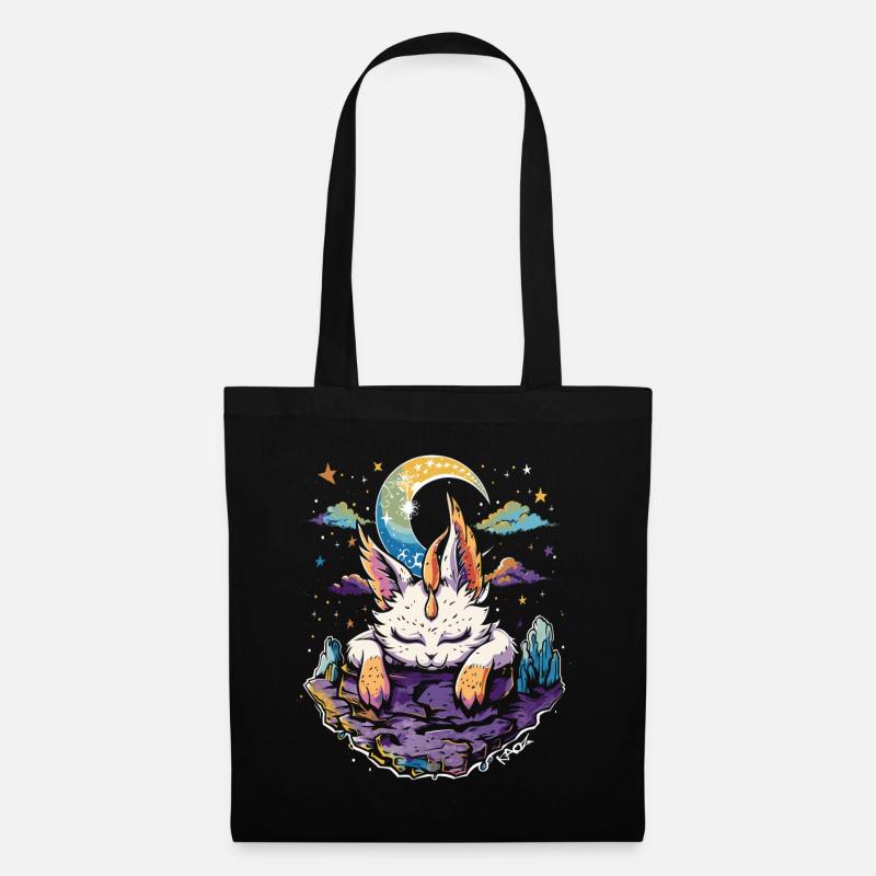 Univers Ciel Lune Attrape-Rêves Chat Endormi - Sac en tissu - noir