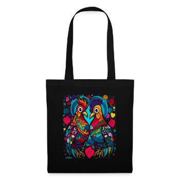 Chickens in a colorful, whimsical world of love - Tote Bag - black - Front