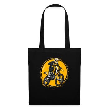 Pilote de Super Motocross blanc et jaune - Sac en tissu - noir - Devant