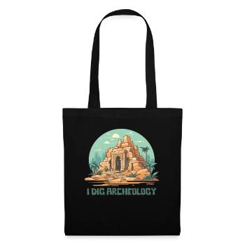 Ich liebe Archäologie - Stoffbeutel - Schwarz - Vorne