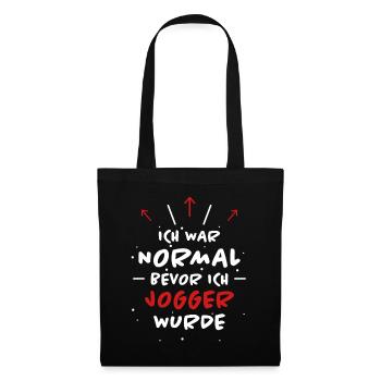 Jogger Spruch Fun Laufen Lustiges Jogging Geschenk - Stoffbeutel - Schwarz - Vorne