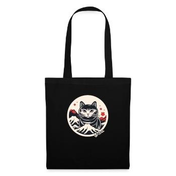 Japan Mount Fuji Cat - Tote Bag - black - Front