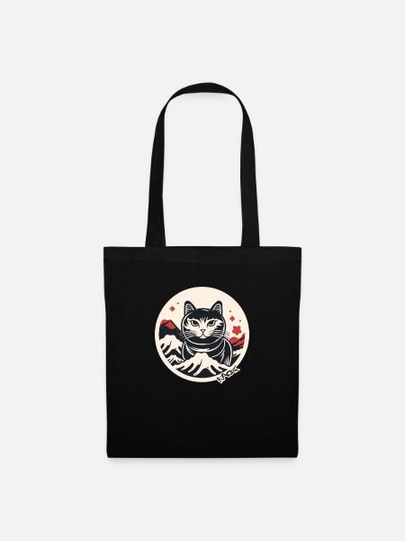 Chat du Mont Fuji du Japon - Sac en tissu - noir