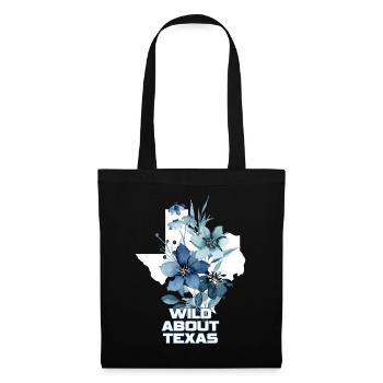 Champs de fleurs sauvages Fleurs sauvages Bluebonnet - Sac en tissu - noir - Devant