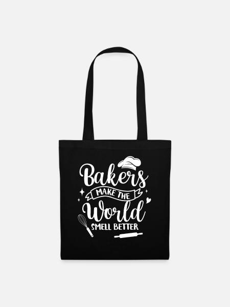 Bäcker Bäckerein Backwaren Backen Geschenk - Stoffbeutel - Schwarz