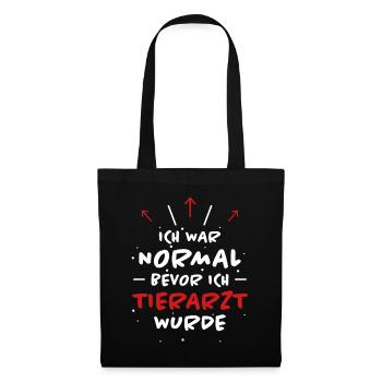 Tierarzt Spruch Beruf Lustiges Tierarzt Geschenk - Stoffbeutel - Schwarz - Vorne