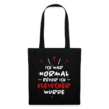 Fleischer Spruch Metzger Lustig Fleischer Geschenk - Stoffbeutel - Schwarz - Vorne