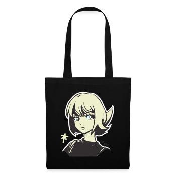 Cool, gelassen und aufmerksam, ein Anime-Girl - Stoffbeutel - Schwarz - Vorne