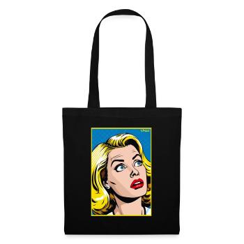 Cartoon Pop Art : Femme blonde en action - Sac en tissu - noir - Devant