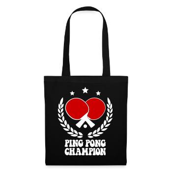 Ping Pong Champion Design Table Tennis and - Tote Bag - black - Front