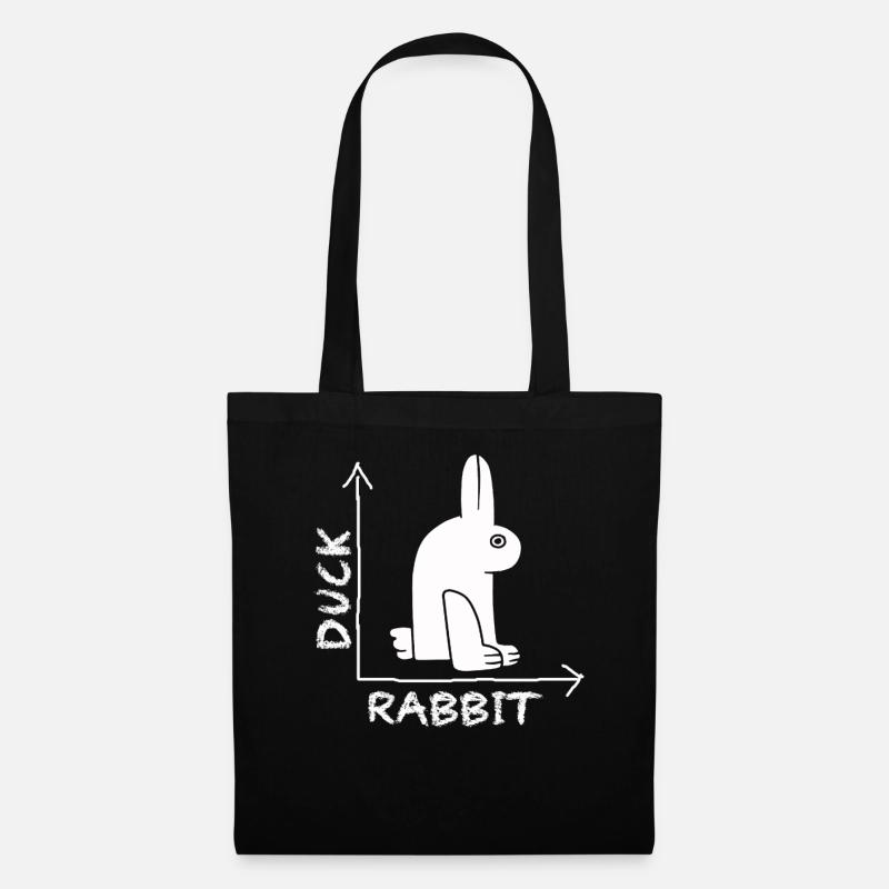 Wittgensteins Rabbit Duck Illusion - Tote Bag - black
