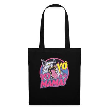 Un loup animal avec des dents, yo ! Yo Mama, ta mère - Sac en tissu - noir - Devant
