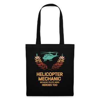 Hubschraubermechaniker-Heldenstolz - Stoffbeutel - Schwarz - Vorne
