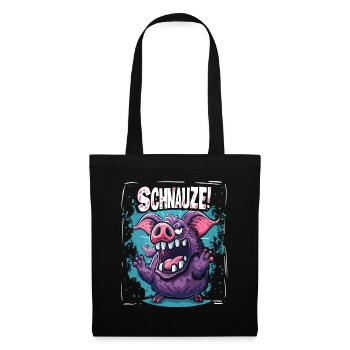 Shut Rough Cartoon Pig - Tote Bag - black - Front