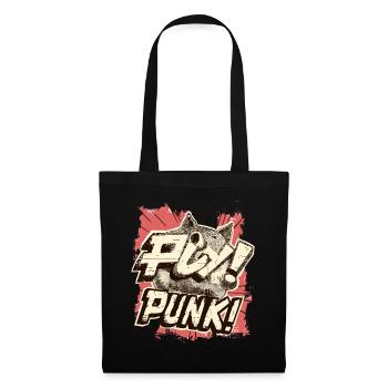 Cartoon Punk Schwein - Stoffbeutel - Schwarz - Vorne