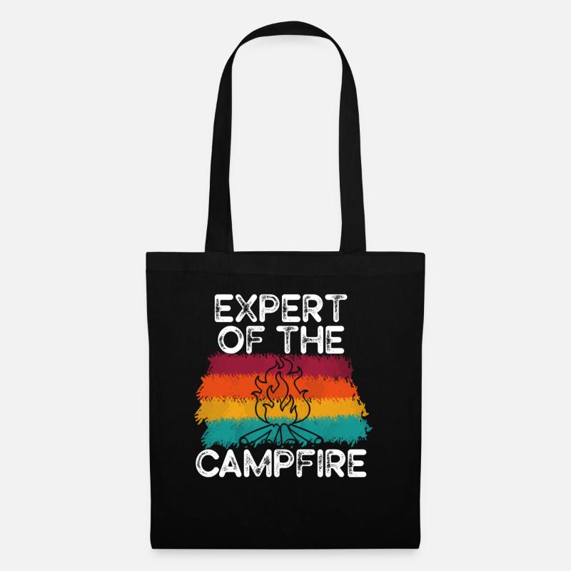 Experte für Camping-Experten am Lagerfeuer - Stoffbeutel - Schwarz