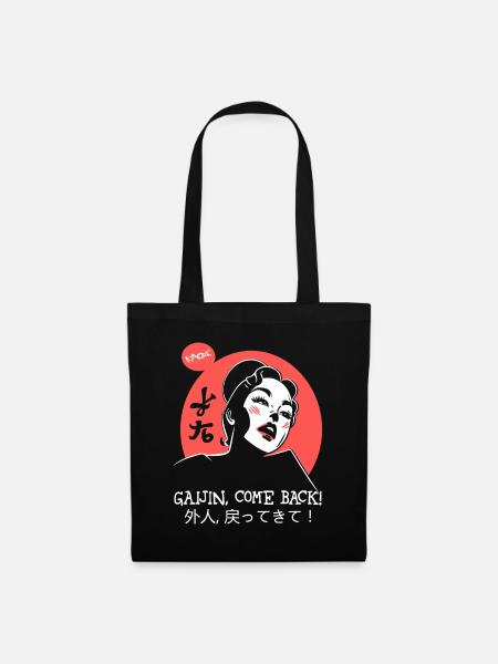 Come back, Gaijin! Japanese Geisha in Love - Tote Bag - black