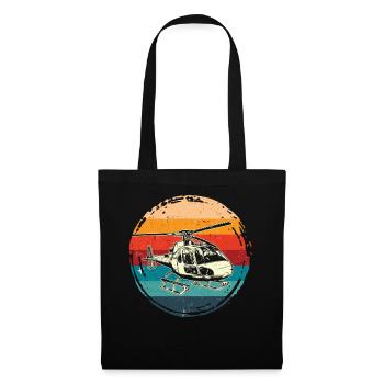 Rotorcraft Silhouette Helicopter Pilot - Tote Bag - black - Front