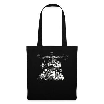 Rotorcraft Silhouette Helicopter Pilot - Tote Bag - black - Front