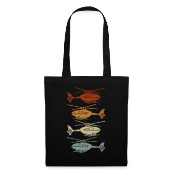 Rotorcraft Silhouette Helicopter Pilot - Tote Bag - black - Front