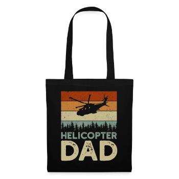 Helikopter Papa Sonnenuntergang Vater Liebe - Stoffbeutel - Schwarz - Vorne