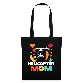 Helikopter Eltern Lustige Helikoptermutter - Stoffbeutel - Schwarz - Vorne