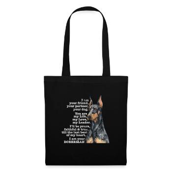 Doberman - Sac en tissu - noir - Devant