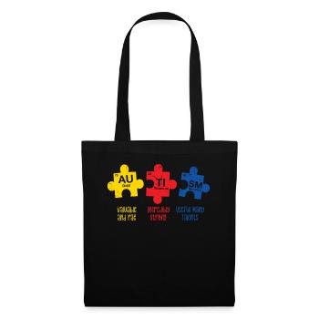 Autisme - Sac en tissu - noir - Devant