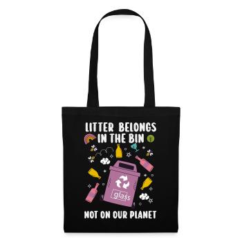No Littering Anti Littering Earth Day - Tote Bag - black - Front