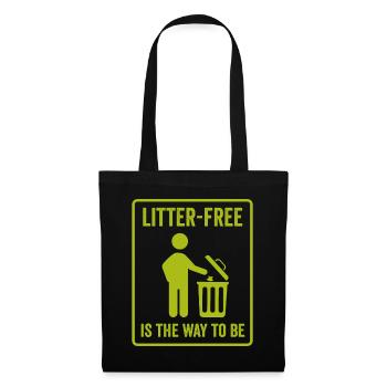 No Littering Anti Littering Earth Day - Tote Bag - black - Front