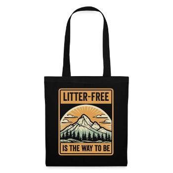 No Littering Anti Littering Earth Day - Tote Bag - black - Front
