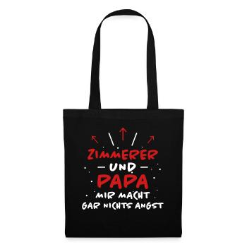 Zimmerer Spruch Zimmermann Witz Zimmerer Geschenk - Stoffbeutel - Schwarz - Vorne