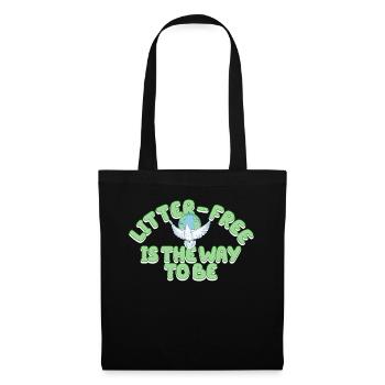 No Littering Anti Littering Earth Day - Tote Bag - black - Front