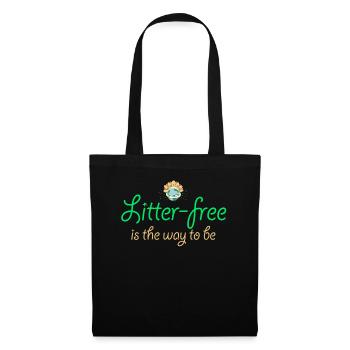No Littering Anti Littering Earth Day - Tote Bag - black - Front