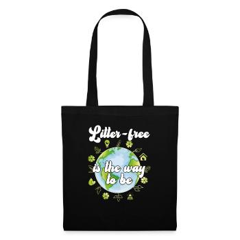 No Littering Anti Littering Earth Day - Tote Bag - black - Front