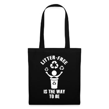 No Littering Anti Littering Earth Day - Tote Bag - black - Front