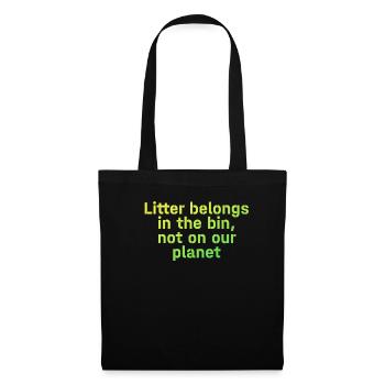 No Littering Anti Littering Earth Day - Tote Bag - black - Front