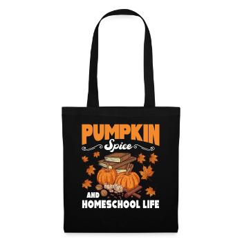 Pumpkin Spice Und Homeschool-Leben - Stoffbeutel - Schwarz - Vorne