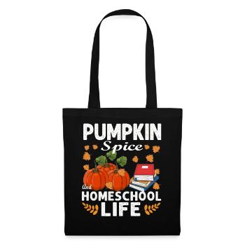 Pumpkin Spice Und Homeschool-Leben - Stoffbeutel - Schwarz - Vorne