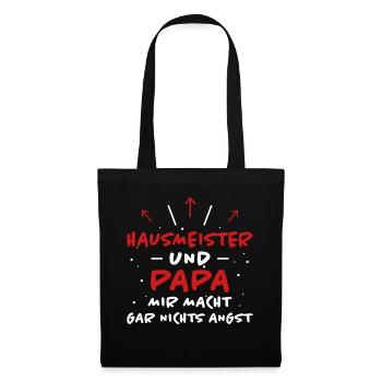 Hausmeister Spruch Lustiges Hausmeister Geschenk - Stoffbeutel - Schwarz - Vorne