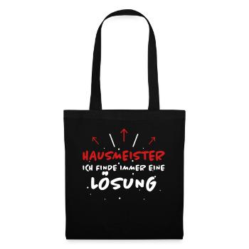 Hausmeister Spruch Lustiges Hausmeister Geschenk - Stoffbeutel - Schwarz - Vorne